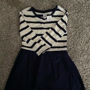 Girls Gap navy and white dress